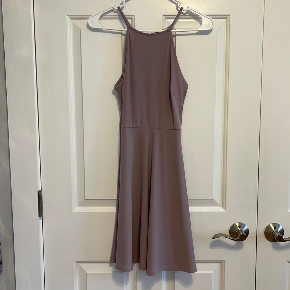 Purple High Neck Dress